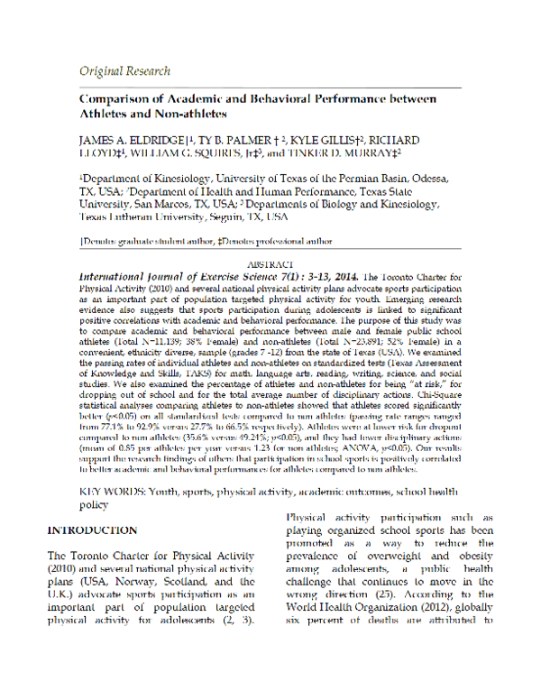 (PDF) Comparison of Academic and Behavioral Performance between ...