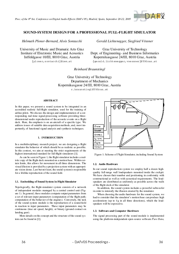 (PDF) SOUNDSYSTEM DESIGN FOR A PROFESSIONAL FULLFLIGHT SIMULATOR