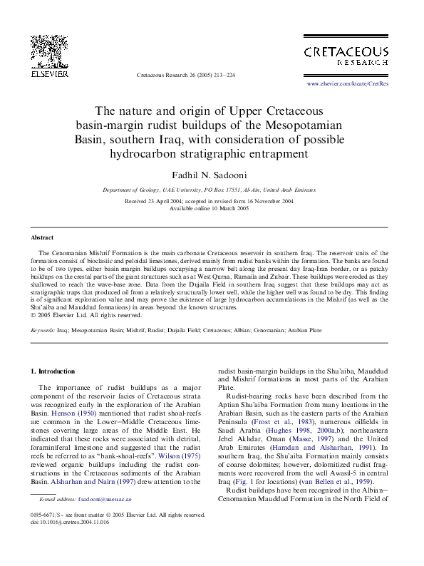 (PDF) The nature and origin of Upper Cretaceous basin-margin rudist ...
