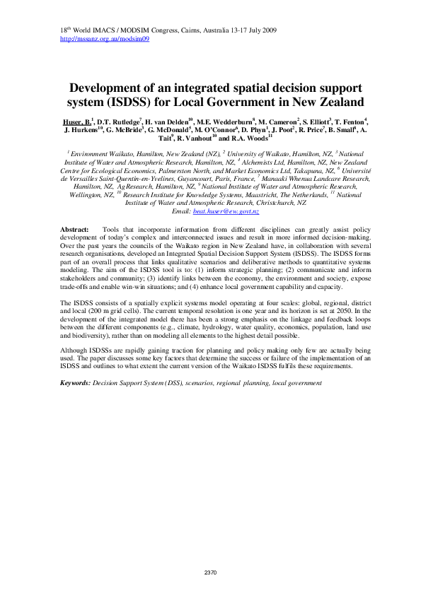 (PDF) Development of an integrated spatial decision support system ...