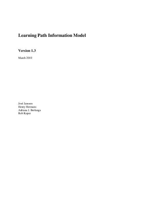 (PDF) Learning Path Specification