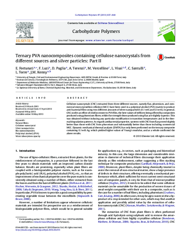 (PDF) Ternary PVA nanocomposites containing cellulose nanocrystals from ...