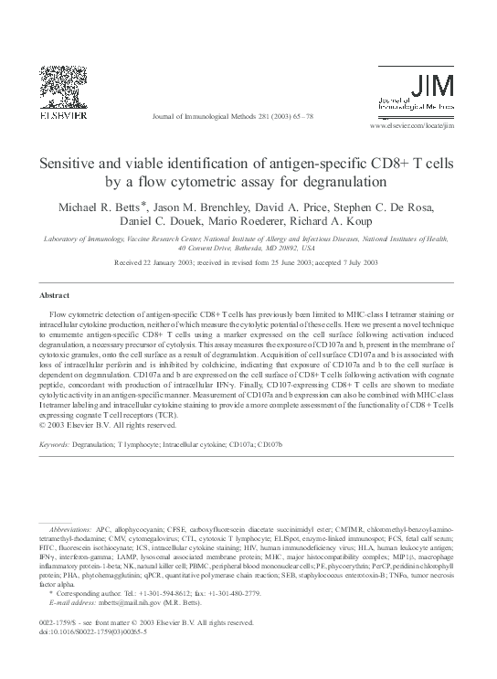 (PDF) Sensitive and viable identification of antigen-specific CD8+ T ...