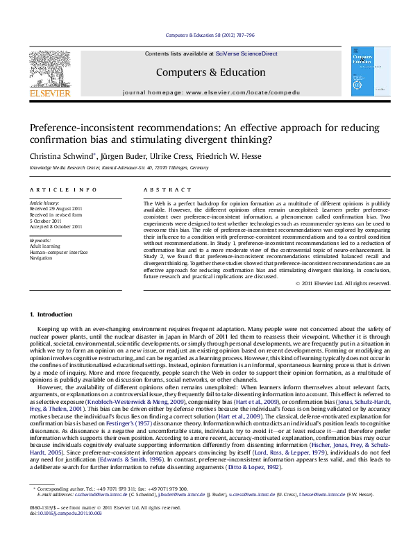 (PDF) Preference-inconsistent recommendations: An effective approach ...