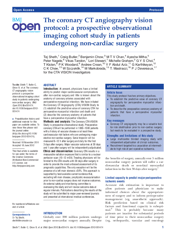 (PDF) The coronary CT angiography vision protocol…