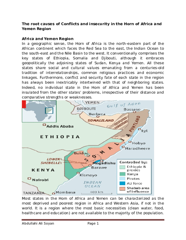 (DOC) The root causes of Conflicts and insecurity in the Horn of Africa ...