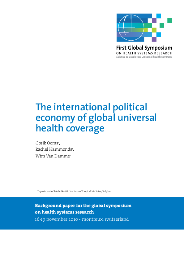 (PDF) The international political economy of global universal health ...