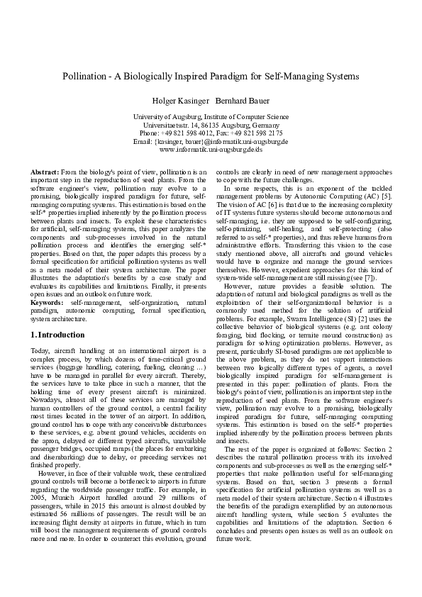 (PDF) Pollination - A Biologically Inspired Paradigm for Self-Managing ...