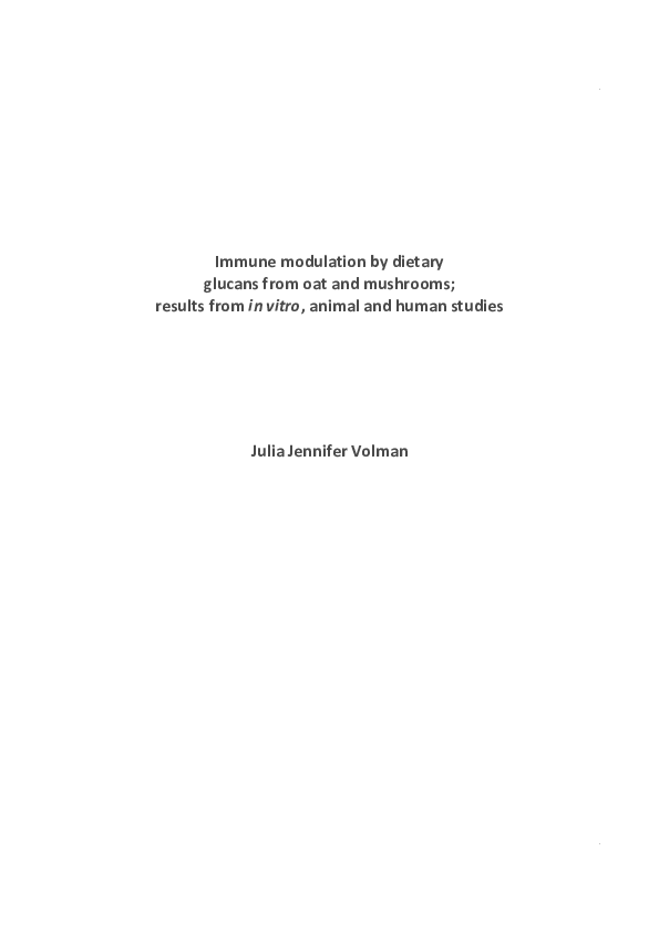 (PDF) Dietary modulation of immune function by β-glucans