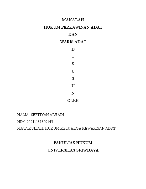 Doc Makalah Perkawinan Adat Dan Waris Adat