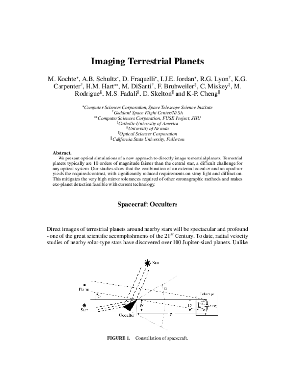 (PDF) Imaging Terrestrial Planets