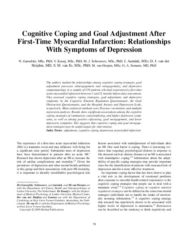 (PDF) Cognitive Coping and Goal Adjustment After First-Time Myocardial ...