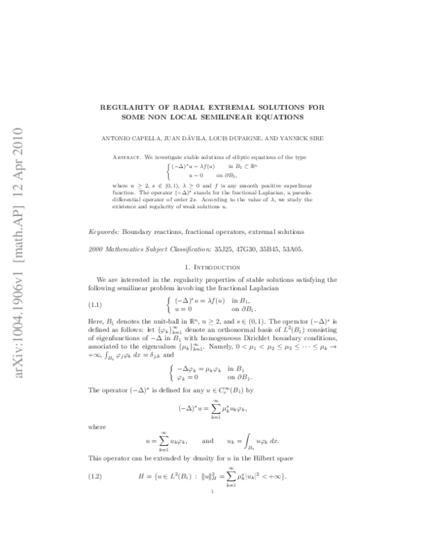 (PDF) Regularity of Radial Extremal Solutions for Some Non-Local ...