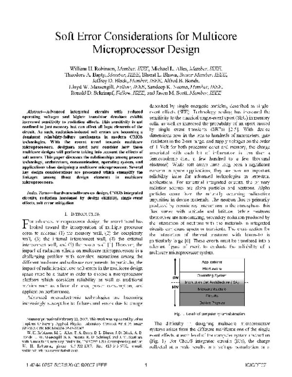 (PDF) Soft Error Considerations for Multicore Microprocessor Design