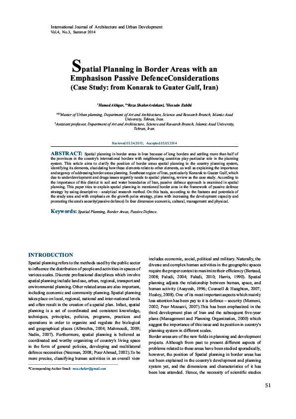 (PDF) Spatial Planning in Border Areas with an Emphasis on Passive ...