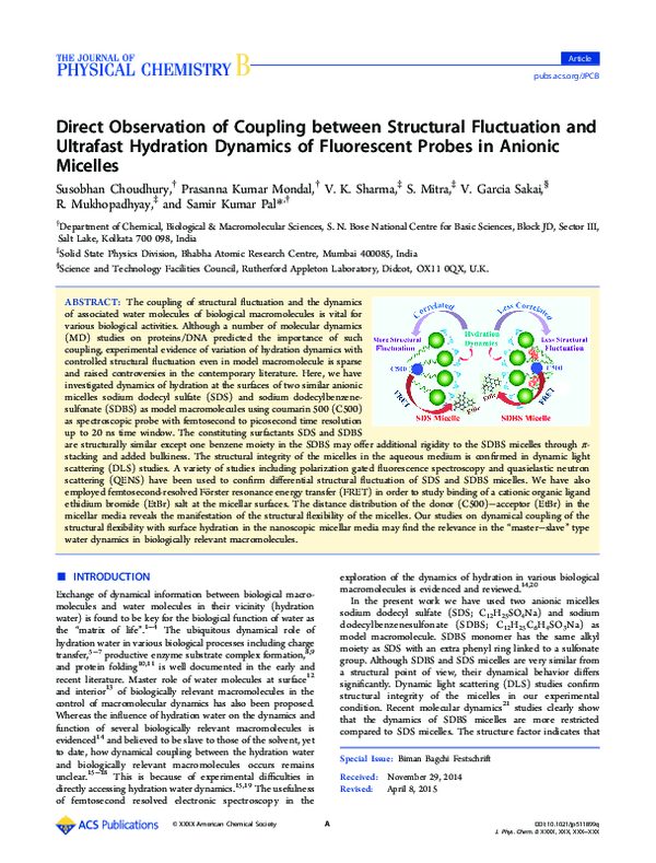 (PDF) Direct Observation of Coupling between Structural Fluctuation and ...