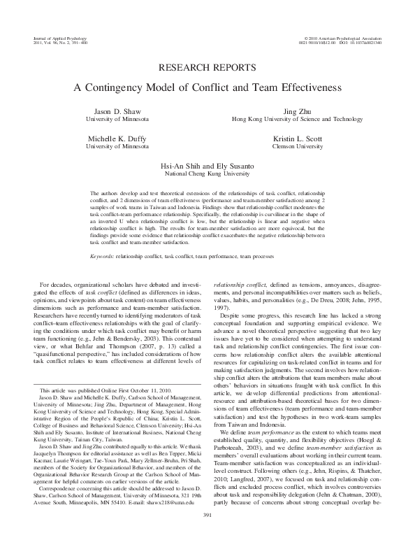 Contingency model example image