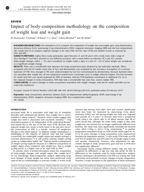 (PDF) Impact of body-composition methodology on the composition of ...