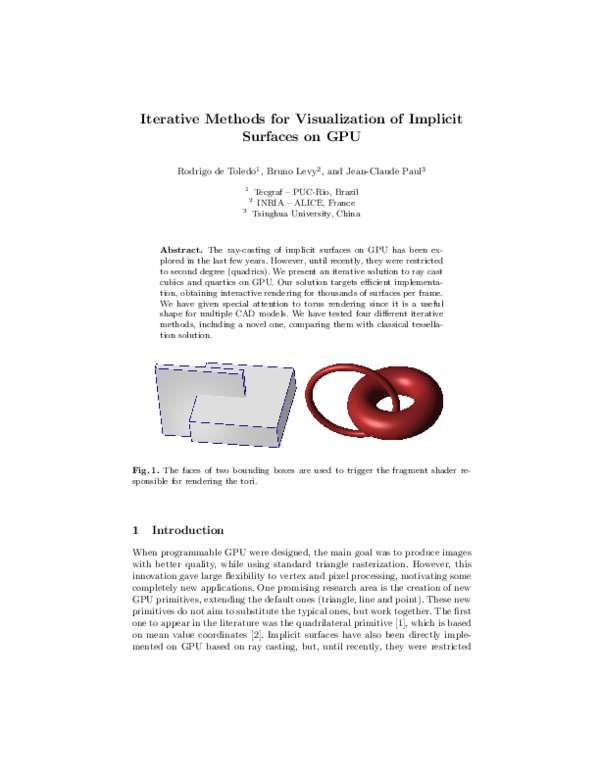 (PDF) Iterative Methods for Visualization of Implicit Surfaces On GPU