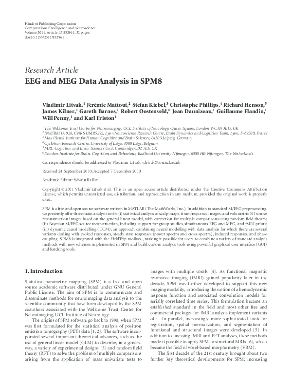 (PDF) EEG and MEG Data Analysis in SPM8