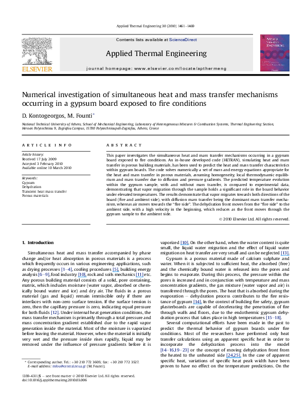 (PDF) Numerical investigation of simultaneous heat and mass transfer ...