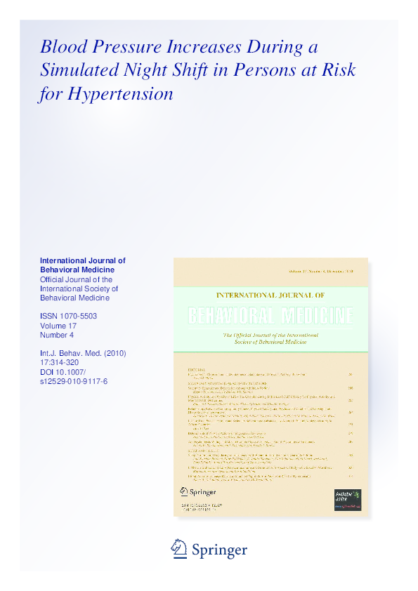 (PDF) Blood Pressure Increases During a Simulated Night Shift in ...