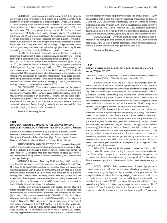 (PDF) 1895 PELVIC LYMPH NODE DISSECTION FOR BLADDER CANCER: AN AUTOPSY ...