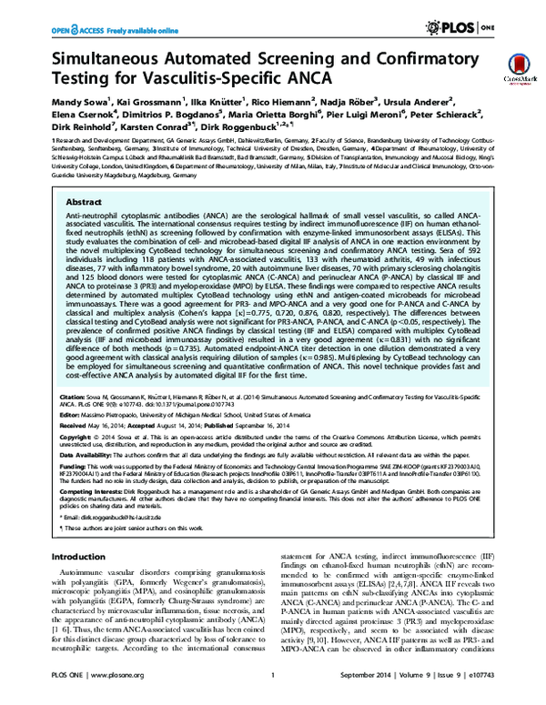 (PDF) Simultaneous Automated Screening and Confirmatory Testing for ...