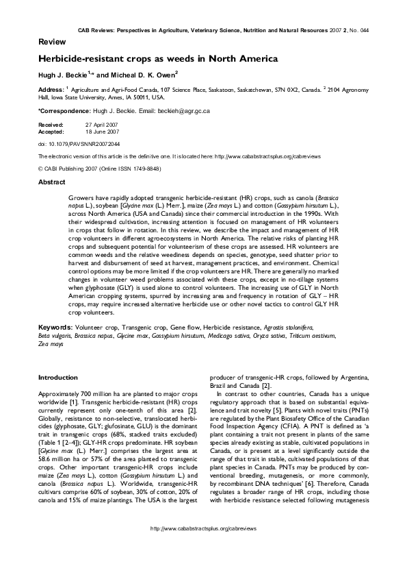 Herbicide-resistant weeds picture