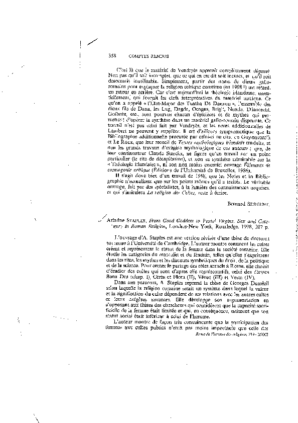 (PDF) 2002. Ariadne Staples From Good Goddess to Vestal Virgins. Sex