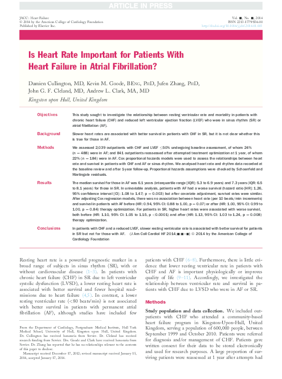 (PDF) Is heart rate important for patients with heart failure in atrial ...