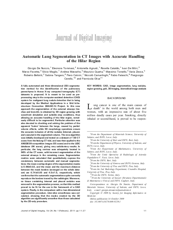 (PDF) Automatic Lung Segmentation in CT Images with Accurate Handling ...