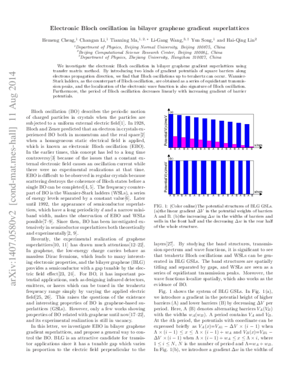 (PDF) Electronic Bloch oscillation in bilayer graphene gradient ...
