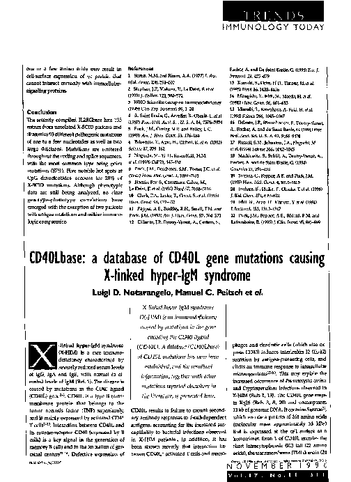 (PDF) CD40Lbase: a database of CD40L gene mutations causing X-linked ...