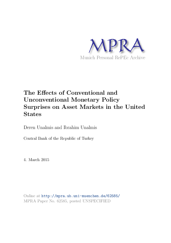 (PDF) The Effects of Conventional and Unconventional Monetary Policy ...