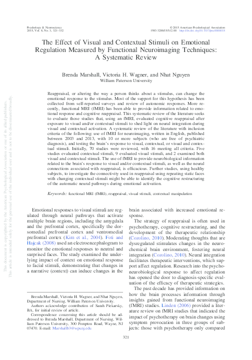 (PDF) The Effect of Visual and Contextual Stimuli on Emotional ...