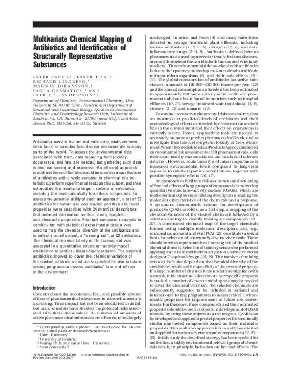(PDF) Multivariate Chemical Mapping of Antibiotics and Identification ...