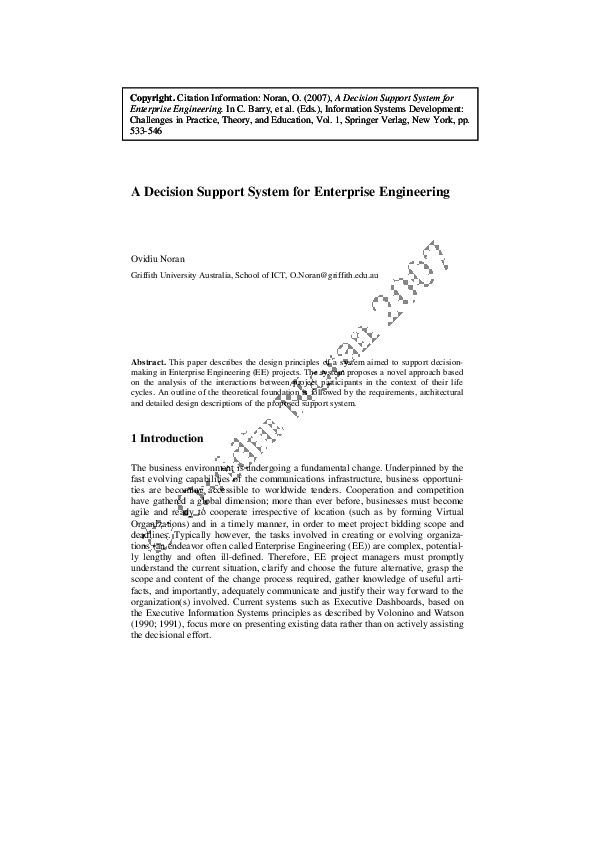 (PDF) A Decision Support System for Enterprise Engineering