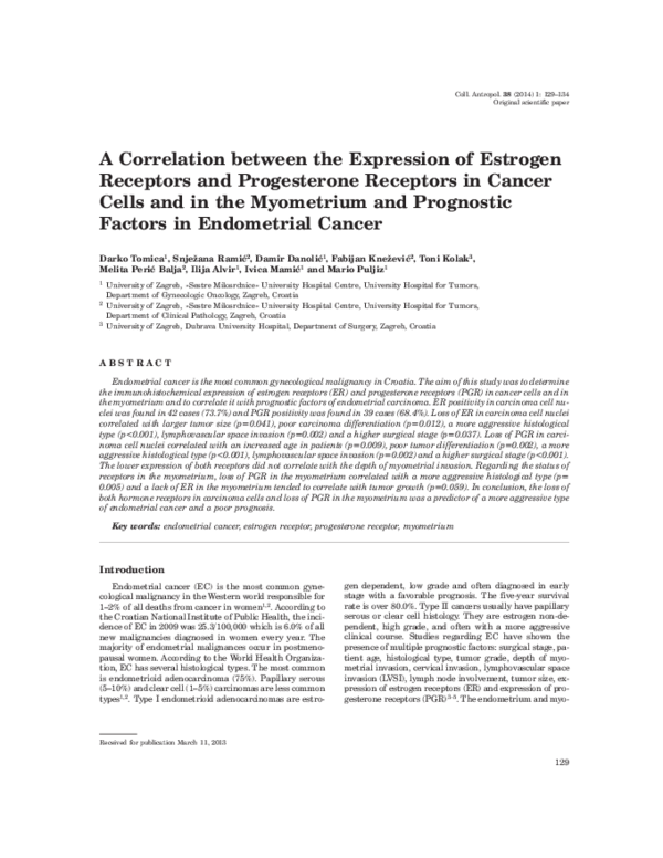 (PDF) A correlation between the expression of estrogen receptors and ...