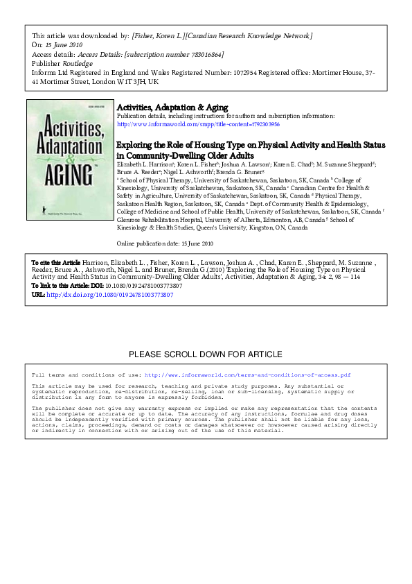(PDF) Exploring the Role of Housing Type on Physical Activity and ...
