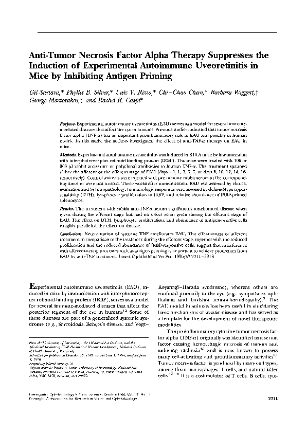 (PDF) Anti-tumor necrosis factor alpha therapy suppresses the induction ...