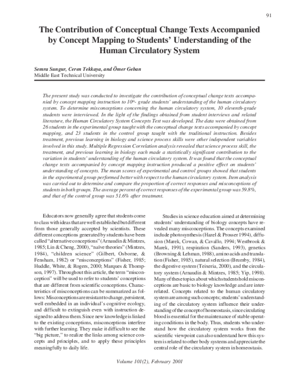 (PDF) The Contribution of Conceptual Change Texts Accompanied by ...