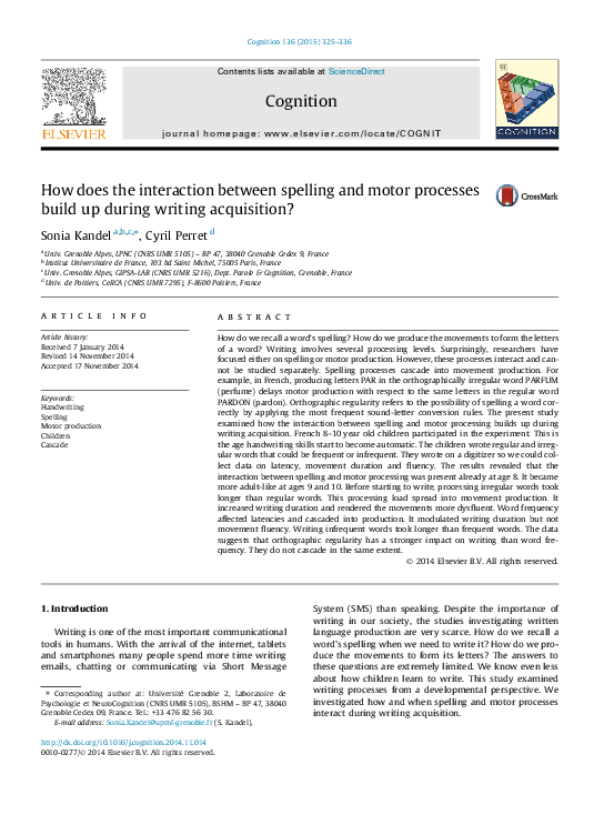 (PDF) How does the interaction between spelling and motor processes ...