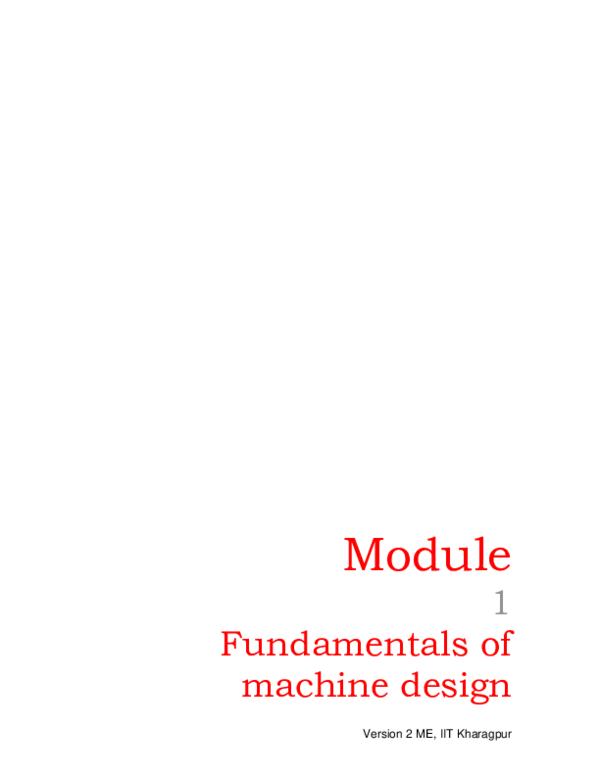 (PDF) Module 1 Fundamentals of machine design
