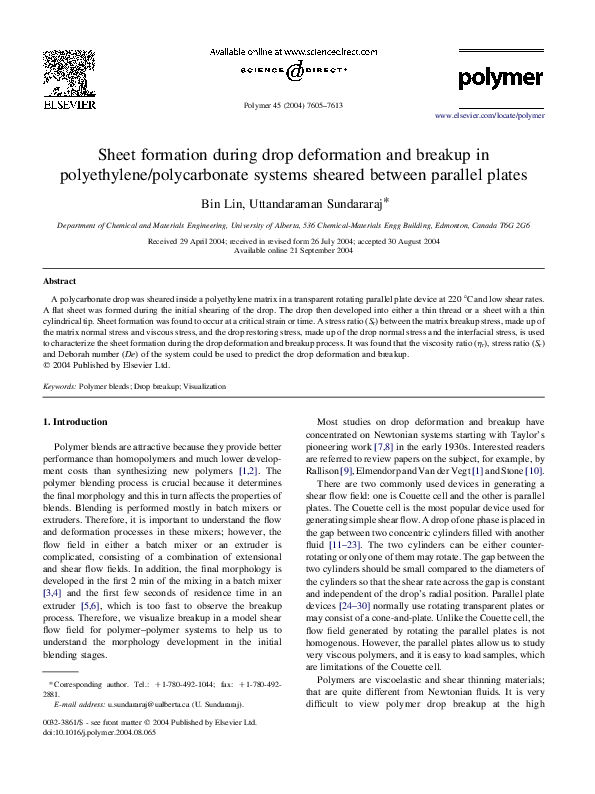 (PDF) Sheet formation during drop deformation and breakup in ...