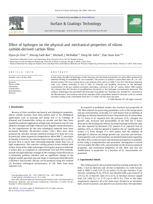 (PDF) Effect of hydrogen on the physical and mechanical properties of ...