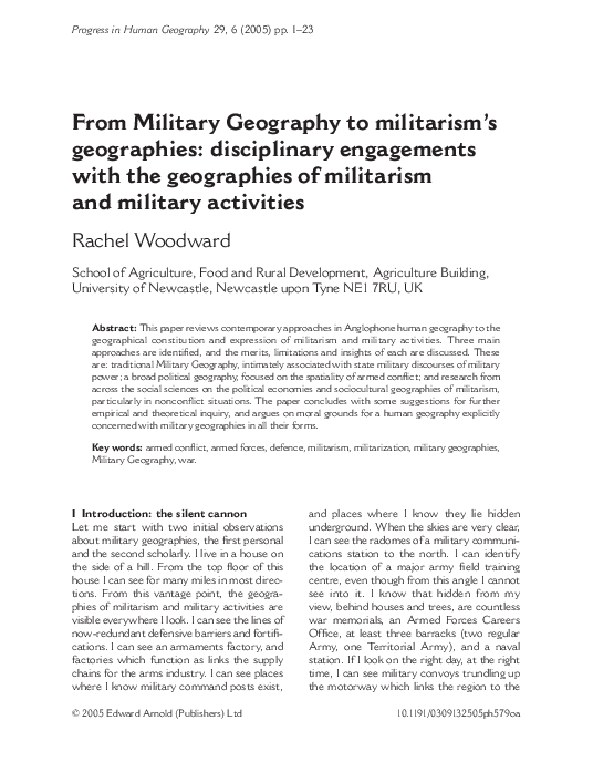 (PDF) From Military Geography to militarism's geographies disciplinary