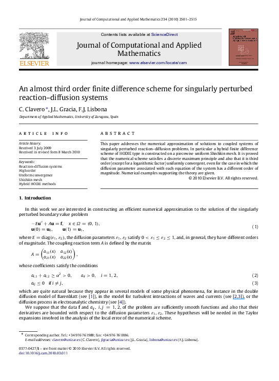 (PDF) An almost third order finite difference scheme for singularly ...