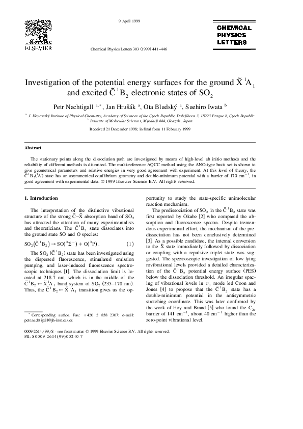 (PDF) Investigation of the potential energy surfaces for the ground and ...