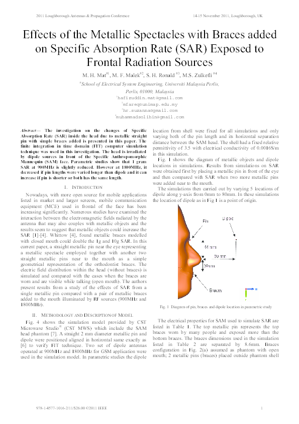 (PDF) Effects of the metallic spectacles with braces added on Specific ...